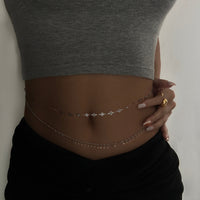 Gold-plated Titanium Steel Vintage Tassel Diamond Piece Waist Chain