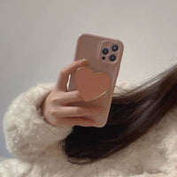 Electroplating Love Bracket Soft Rubber Phone Case