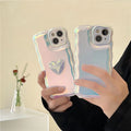 Ins Advanced Wave Edge Laser Love Phone Case