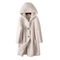 Women's Hooded Lambswool Warm Coat