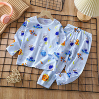 Children's Cotton Homewear Suit Summer Long-sleeve Pajamas Thin