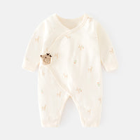 Newborn Jumpsuit Baby Boneless Romper Autumn And Winter Pure Cotton Newborn Gown Romper Velcro Baby Clothes