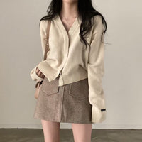 Loose Leisure All-matching Long-sleeved Knitted Cardigan Jacket