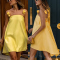 New Spring Summer Camisole Satin Dress From Europe And The US