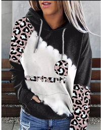 Letter-print Long-sleeve Hooded Pullover Casual Sweatshirt