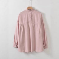 Pure Cotton Long-sleeve Shirt Womens Loose-fitting Casual All-match Style