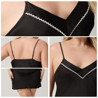 Plus-size Womens Summer Ice-silk Camisole Sexy Nightdress With A V-neck