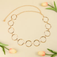 Fashion Circle Metal Waist Chain Women's Decorative Dress With Chain Belt Senior Hollow Accessories