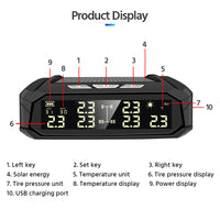 Solar External Tire Pressure Monitor 6 Tire RV Trucks
