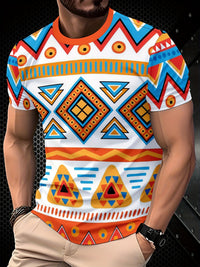Men's 3D Digital Print Crewneck Short-Sleeve T-Shirt