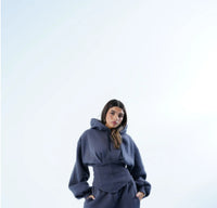 Womens Slim-fit Waist-cinching Hoodie And Drawstring Pants Two-piece Set