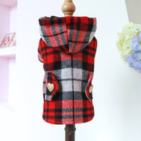 Autumn And Winter Warm Red Plaid Trench Coat