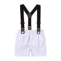 Gentleman Bow Tie Red Striped Shirt Overalls Birthday Gift Children Outwear