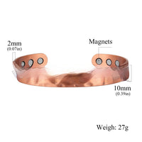 Pure Copper Vintage Jade Red Copper Magnet Bracelet