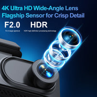 4K HD Dual-camera Front-and-rear Recording Car DVR With Phone Connectivity