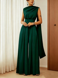 Women's Solid Color Slim-fit Jumpsuit Loose Casual Pants