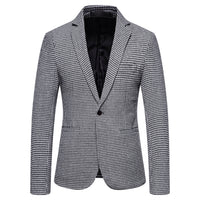 Men's Fashion Single Row One Button Suit Business Casual Trendy Woolen Suit Warm Jacket