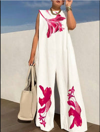 Fashionable Wide Leg Printed Jumpsuit