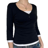 Women's Minimalist Long Sleeve Bottoming Vest T-shirt