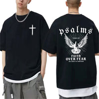 Jesus Faith Over Fear Christian Peace Dove Graphic T-Shirt
