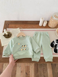 Boys And Girls Sweater Fashion Two-piece Suit