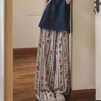 Summer Thin Chiffon High Waist Drapey Straight Leg Long Pants