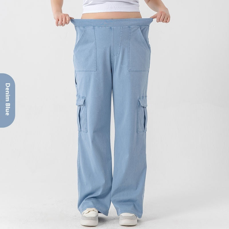 High Waist Stretch Double Pocket Sports Casual Pants