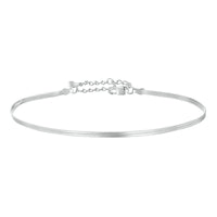 S925 Sterling Silver Simple Snake Bone Glossy Thin Anklet