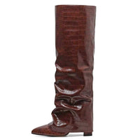 Womens Chunky-Heel High-Top Boots New AutumnWinter