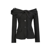 French-style Off-shoulder Blazer Womens Short Style