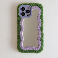 Plush Lamb Hair Mirror Mobile Phone Case