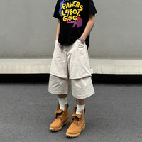 Solid Color Machete Straight Logging Cargo Shorts Men