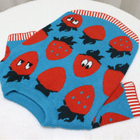 Canine Sweater Strawberry Cartoon Short Fat Dog
