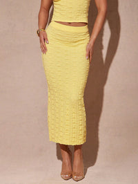 Solid-color Mid-length Sexy Cross-border High-waist Bodycon Skirt