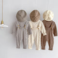 Baby Twist Knitted Overalls Suit Pullover Sweater Jumpsuit