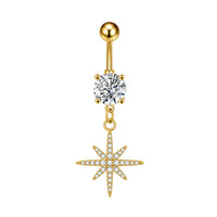 Personalized Zircon Butterfly Round Belly Button Ring