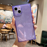 Square Laser Colorful Love Phone Case