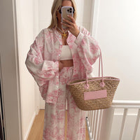 Breathable Long-sleeve Long-pants Cotton Pajamas For Women