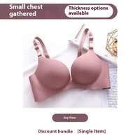 Women's Pure Color All-matching Macarons One Piece Underwear Bra-free