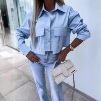 Fashion Loose-long Sleeve Button Shirt