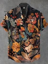 Amazon Independent Station Printed Men's Beach Loose Casual Shirt Top