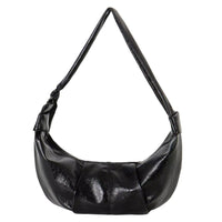 Large-capacity Retro French-style Instagrammable Niche Crossbody Bag A Croissant-shaped Pleated Bag