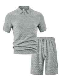 Summer Lapels Casual Short Sleeve Men's Shirt Suit