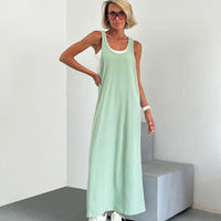 Vest And Nightgown Set Loose-fitting Long Dress Knitted