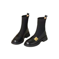 Mid-heel Retro New Loafer Ankle Boots