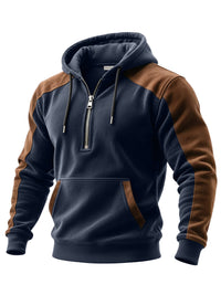 Digital-print Double-hooded Half-zip Hoodie