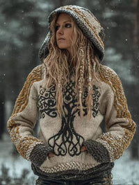 AutumnWinter Hooded Knitwear 3D Digital Print Unisex Crew-Neck Pullover Sweater For Men And Women