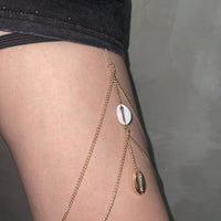 Female Shell Tassel Double Layer Thigh Chain Body Ornament