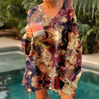 Printed Comfort And Casual V-neck Long Sleeve Sweaters Women's Clothing