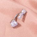 Personality Niche Creative Heart-shaped Zircon Belly Button Ring